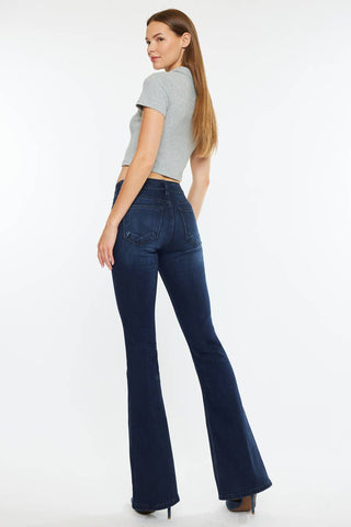 Trisha Mid Rise Classic Flare Jeans I Kancan
