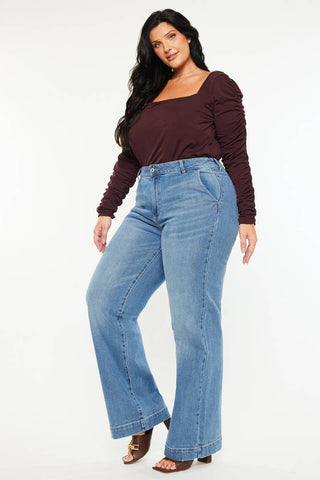 Martha High Rise Trouser Wide Leg Jeans (Plus Size)