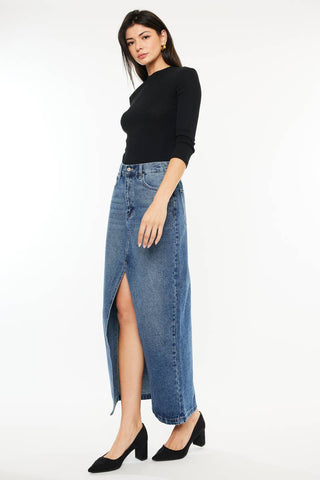 Vintage Inspired 90's Denim Maxi Skirt I Kancan