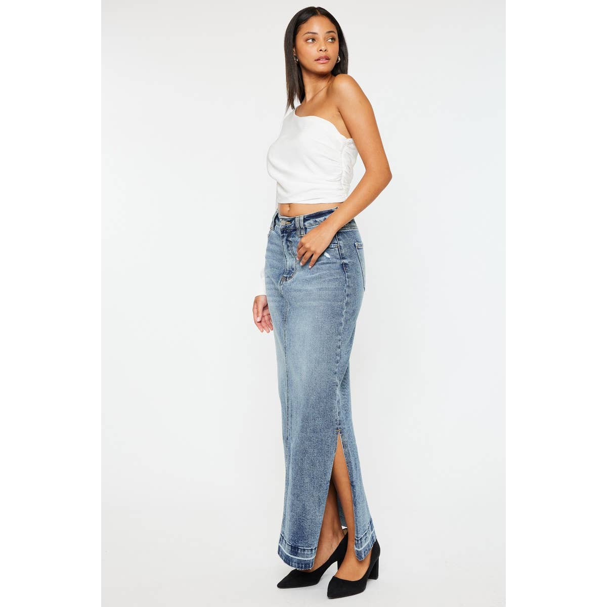 Kancan Tracy Maxi Denim Skirt