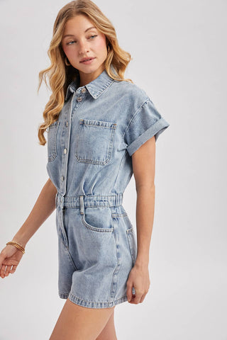The Easy Street Denim Romper