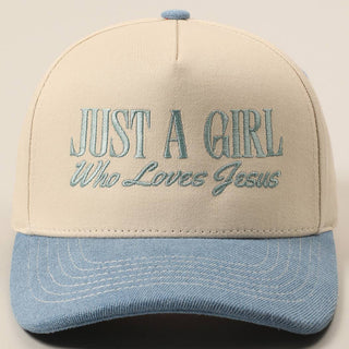 Just A Girl Who Loves Jesus Embroidery Trucker Hat