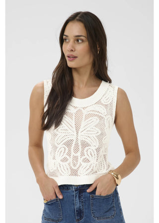 KAangelina Crochet Top - Chalk