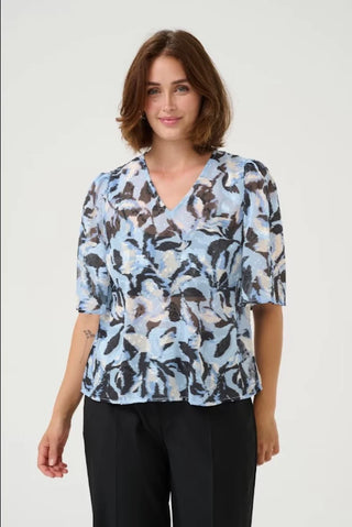 KAelina Blouse Blue Print I KAFFE