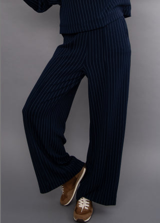 Phoebe Striped Soft Knit Pull On Pant | Navy