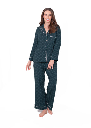 Long Sleeve Notch Collar Pajama Gift Set | LatteLove