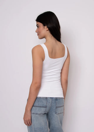 Tia Squared U NECK Tank - White