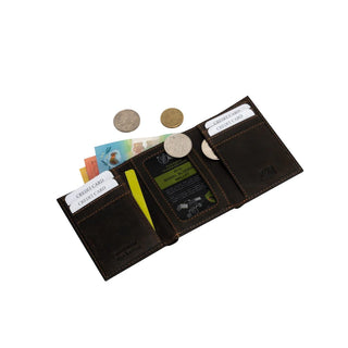 Men’s Tri-Fold RFID Leather Wallet Wellington in Brown