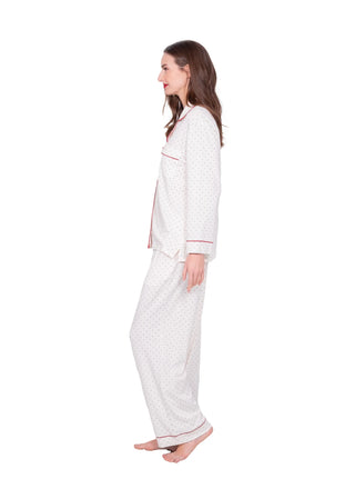 Long Sleeve Notch Collar Pajama Gift Set | LatteLove
