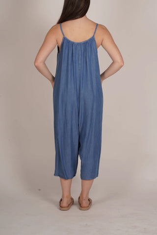 Wide Leg Denim Jumpsuit